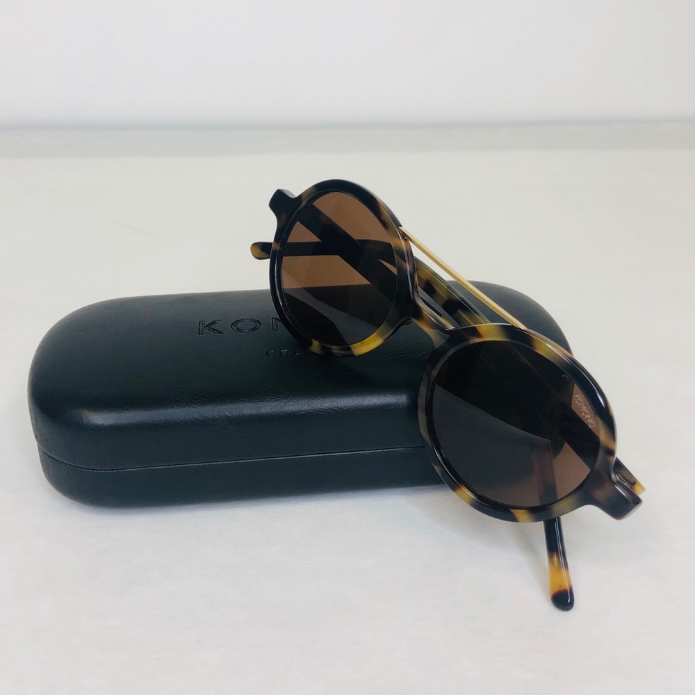 Vivien Tortoise Demi KOMONO Sunglasses 🕶 round brown gold - Picture 5 of 11